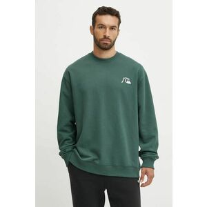 Quiksilver bluza Dna Bubble Logo Crew barbati, culoarea verde, cu imprimeu, AQYFT03375 imagine