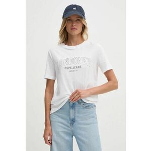 Pepe Jeans tricou din bumbac GABBY femei, culoarea alb, PL505968 imagine