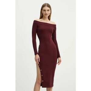 Elisabetta Franchi rochie culoarea bordo, midi, mulata, AM19S47E2 imagine