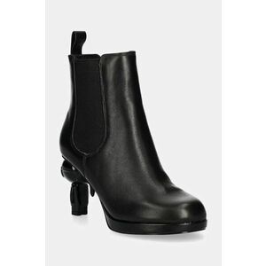 Karl Lagerfeld ghete chelsea de piele IKON ISLAND femei, culoarea negru, cu toc drept, KL39044 imagine