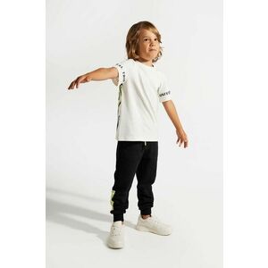 Coccodrillo pantaloni de trening pentru copii culoarea negru, cu imprimeu, WORLD OF PIXEL BOY KIDS imagine