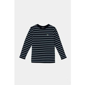 Lacoste longsleeve din bumbac pentru copii culoarea albastru marin, modelator, TJ2465 imagine