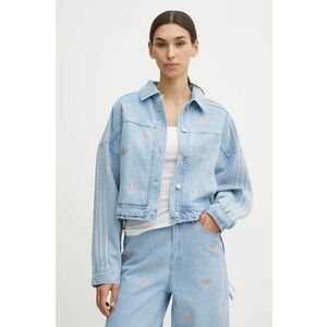 adidas Originals geacă din denim Femme Galore Denim Rhinestone Jacket femei, de tranzitie, JN3021 imagine