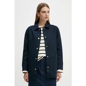 Barbour jachetă de cămașă din lână culoarea albastru marin, de tranzitie, oversize, LOS0066 imagine