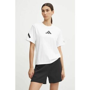 adidas tricou din bumbac ZNE femei, culoarea alb, JE7857 imagine