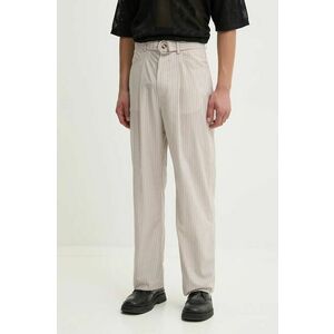 Nanushka pantaloni FERRE barbati, culoarea bej, cu fason chinos, NM24PFPA01775 imagine