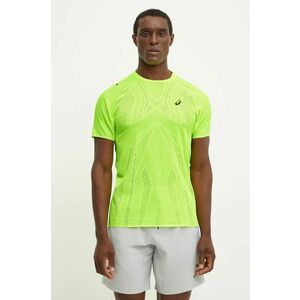 Asics tricou de alergare Metarun culoarea verde, neted, 2011C986 imagine