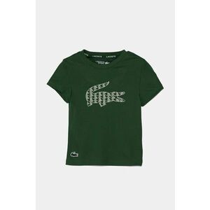 Lacoste tricou copii culoarea verde, cu imprimeu, TJ2497 imagine