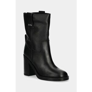 Karl Lagerfeld cizme de piele BROOKLYN femei, culoarea negru, cu toc drept, KL41874 imagine