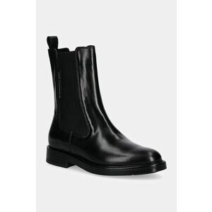 Karl Lagerfeld ghete chelsea de piele BLAKE femei, culoarea negru, cu toc plat, KL41460 imagine