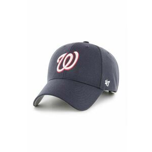 47 brand șapcă de baseball din bumbac MLB Washington Nationals culoarea albastru marin, cu imprimeu, B-MVP15WBV-NYE imagine