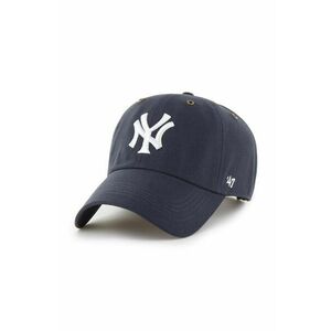 47 brand șapcă de baseball din bumbac MLB New York Yankees culoarea albastru marin, cu imprimeu, B-PTLSD17GWS-VN imagine