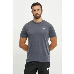 Under Armour tricou de alergare Launch Camo culoarea gri, neted, 1386681 imagine