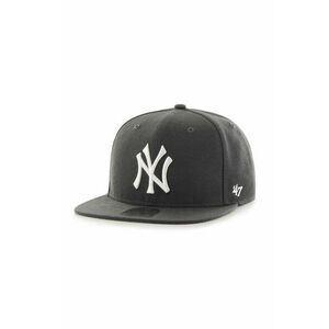 47 brand sapca MLB New York Yankees culoarea gri, cu imprimeu, B-NSHOT17WBP-CCA imagine