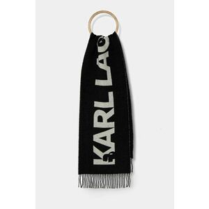 Karl Lagerfeld esarfa de lana culoarea negru, modelator, 246W3309 imagine