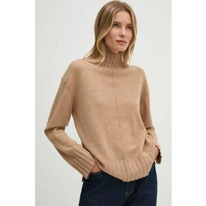 Mos Mosh pulover de casmir culoarea bej, light, cu turtleneck, 165720 imagine