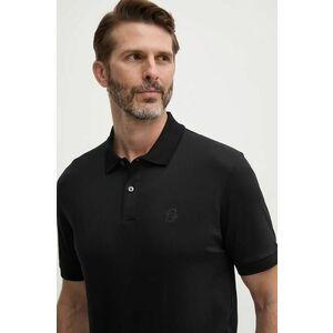 BOSS polo de bumbac culoarea negru, cu imprimeu, 50527665 imagine