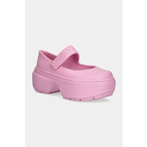 Crocs balerini Stomp Mary Jane culoarea roz, 209939 imagine