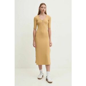 Billabong rochie Take Time culoarea galben, midi, mulata, EBJKD00107 imagine