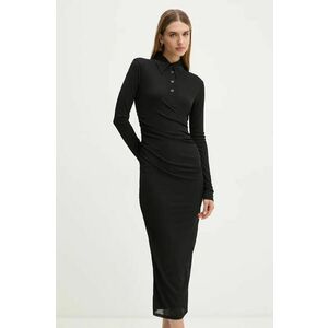 Nanushka rochie VERITY culoarea negru, midi, mulata, NW24CRDR00399 imagine