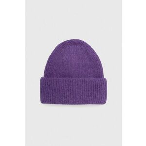 Answear Lab caciula de lana culoarea violet, de lana, din tricot gros imagine