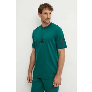 adidas tricou din bumbac Z.N.E. bărbați, culoarea verde, cu imprimeu, JF6544 imagine