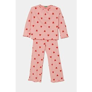 United Colors of Benetton pijama copii culoarea roz, modelator, 3HEQ0P070 imagine