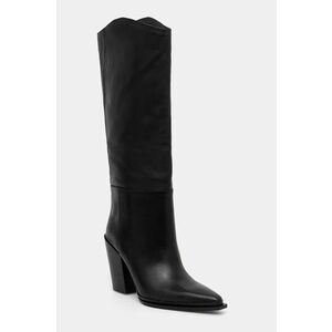 Steve Madden ghete de piele Bronty femei, culoarea negru, cu toc drept, SM11003353 imagine