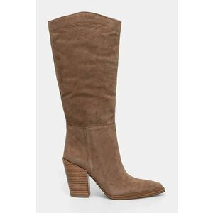 Steve Madden cizme din piele intoarsa Bronty femei, culoarea maro, cu toc drept, SM11003353 imagine