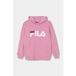 Fila bluza copii BAJONE culoarea roz, cu glugă, cu imprimeu, FAK0120 imagine