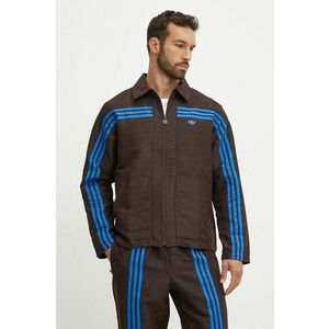 adidas Originals geacă Club Jacket barbati, culoarea maro, de tranzitie, JN5958 imagine