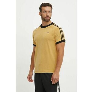 adidas Originals tricou Cali Tee barbati, culoarea galben, cu imprimeu, JL9557 imagine