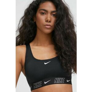 Nike sutien de baie Logo Tape culoarea negru, cupa usor rigidizata imagine