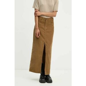 Levi's fusta jeans culoarea maro, maxi, drept imagine