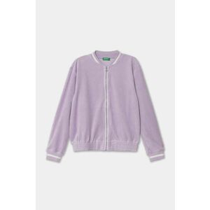 United Colors of Benetton hanorac din velur pentru copii culoarea violet, neted, 3UK0C503W imagine