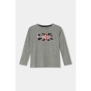 Pepe Jeans longsleeve din bumbac pentru copii CLAG LS culoarea gri, cu imprimeu, PB503916 imagine