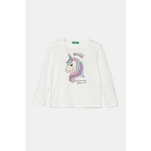 United Colors of Benetton longsleeve din bumbac pentru copii culoarea alb, 3096G10H1 imagine