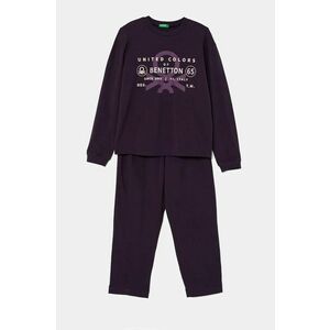 United Colors of Benetton pijama copii culoarea violet, cu imprimeu, 3DKE0P073 imagine