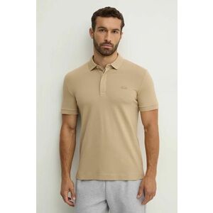 Lacoste tricou polo barbati, culoarea bej, neted imagine