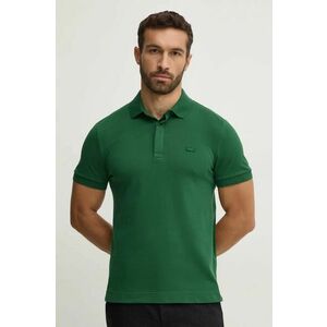 Lacoste tricou polo barbati, culoarea verde, neted imagine