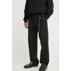 Gramicci pantaloni de bumbac Gramicci Pant culoarea negru, drept imagine