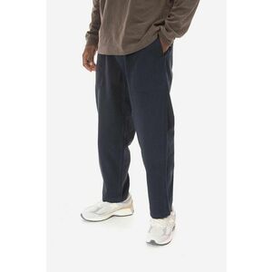 Gramicci pantaloni de bumbac Loose Tapered Pant culoarea bleumarin, lat, medium waist G103.OGT-cream imagine