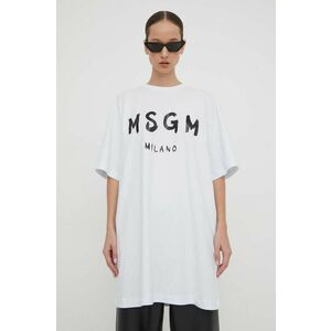 MSGM rochie din bumbac culoarea alb, mini, oversize 2000MDA510.200002 imagine