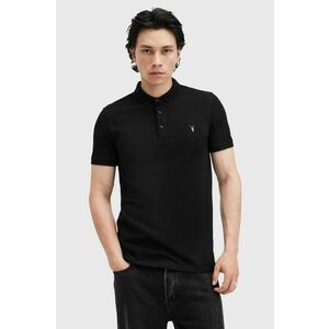 AllSaints polo de bumbac REFORM culoarea negru, neted, M075PB imagine