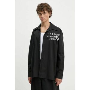 MM6 Maison Margiela cămașă din bumbac barbati, culoarea negru, cu guler clasic, relaxed, SH2DT0010.S47294 imagine