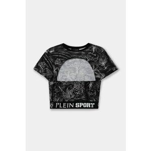 PLEIN SPORT tricou din bumbac femei, culoarea negru, cu spate descoperit, FADC WTK3352 SJY001N imagine