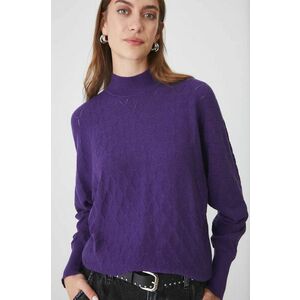 Medicine pulover femei, culoarea violet, light, cu turtleneck imagine