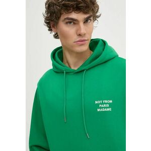 Drôle de Monsieur bluza barbati, culoarea verde, cu glugă, neted, E.HO162.CO127.GN Le Hoodie Slogan imagine