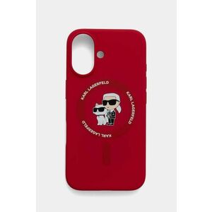 Karl Lagerfeld etui pentru telefon iPhone 16 6.1 culoarea rosu, KLHMP16SSCMKCRHR imagine