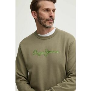 Pepe Jeans hanorac de bumbac NEW JOE CREW barbati, culoarea verde, cu imprimeu, PM582715 imagine